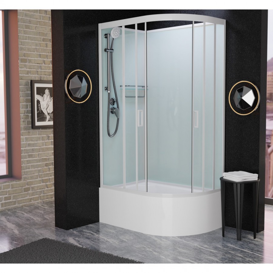 Душевая кабина Frank F412/2L М White 120x80 Б/К стекло матовое