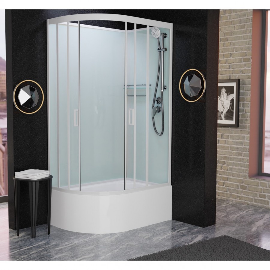 Душевая кабина Frank F412/2R М White 120x80 Б/К стекло матовое
