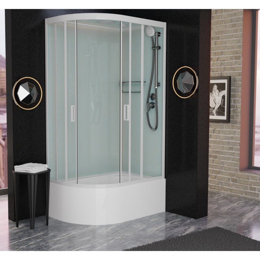 Душевая кабина Frank F412/2R М White 120x80 стекло матовое
