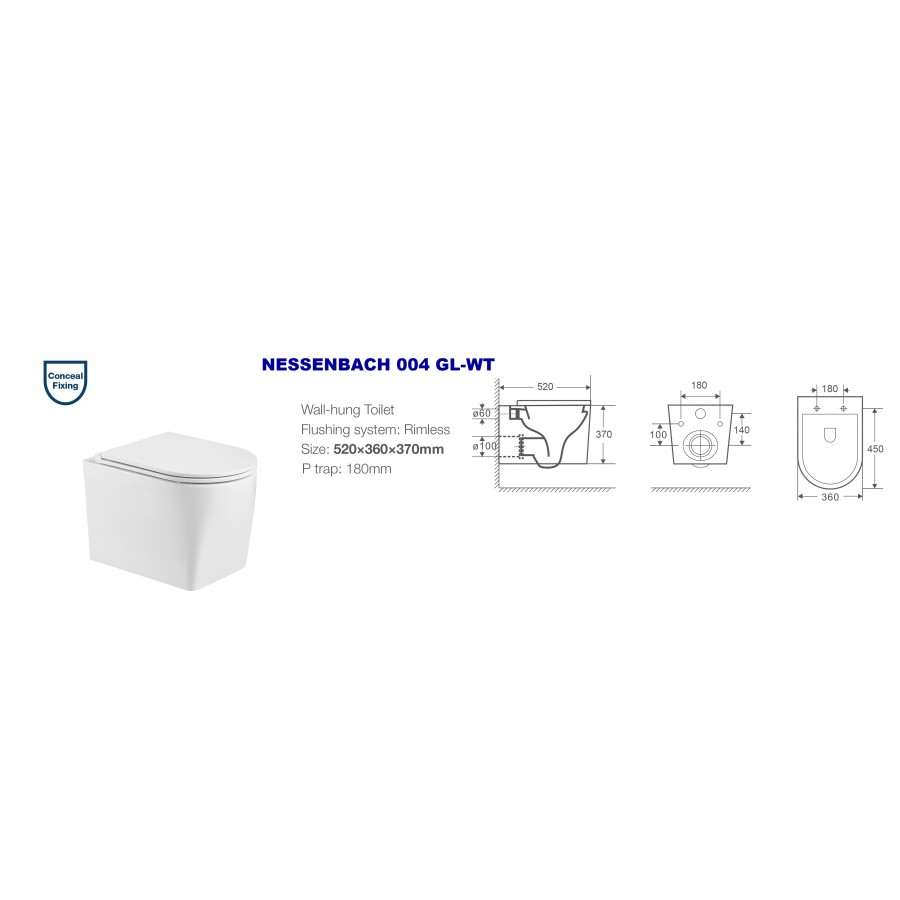 Подвесной унитаз WeltWasser Nesenbach 004 GL-WT (белый глянец)