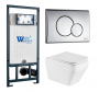 Комплект Weltwasser 10000011682 подвесной унитаз Hofbach 041 GL-WT + инсталляция Marberg 507 + кнопка MAR 507 RD