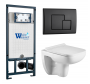 Комплект Weltwasser 10000010735 подвесной унитаз Kehlbach 004 GL-WT + инсталляция Marberg 507 + кнопка MAR 507 SE MT-BL