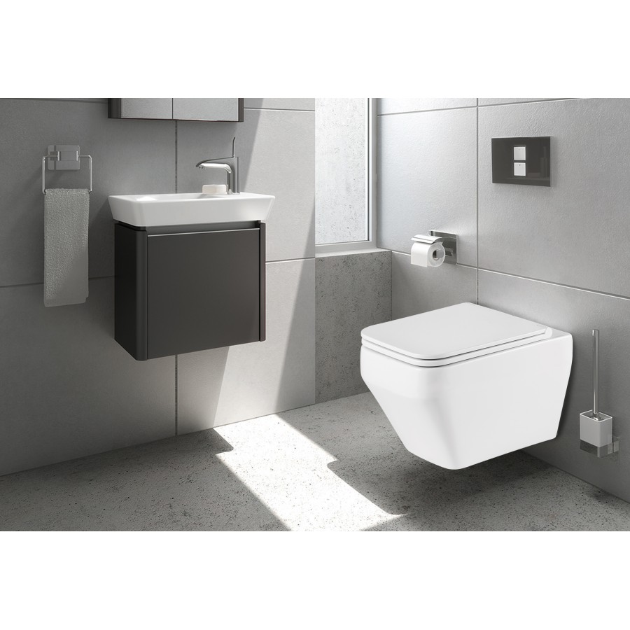 Комплект Weltwasser 10000011659 подвесной унитаз Hofbach 041 GL-WT + инсталляция Amberg 506 + кнопка Amberg RD-MT CR