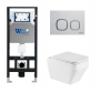 Комплект Weltwasser 10000011659 подвесной унитаз Hofbach 041 GL-WT + инсталляция Amberg 506 + кнопка Amberg RD-MT CR