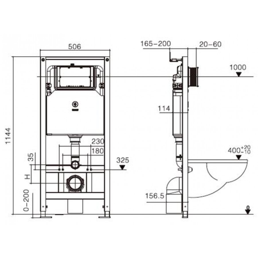 Комплект Weltwasser 10000011664 подвесной унитаз Hofbach 041 GL-WT + инсталляция Amberg 506 ST + кнопка Amberg RD-MT CR
