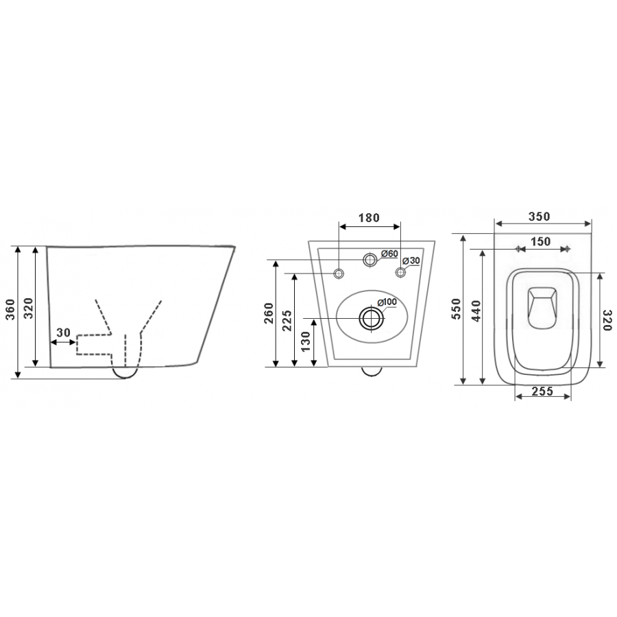 Унитаз подвесной Timo SOLI TK-303
