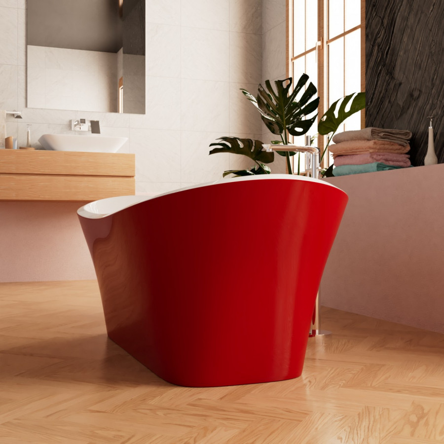 Отдельностоящая акриловая ванна Frank F6104 170x75 White/Red
