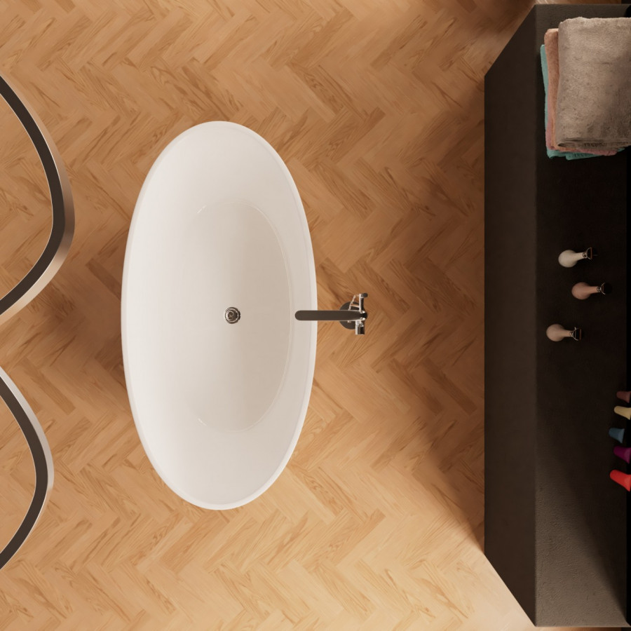 Отдельностоящая акриловая ванна Frank F6015 150x80 White