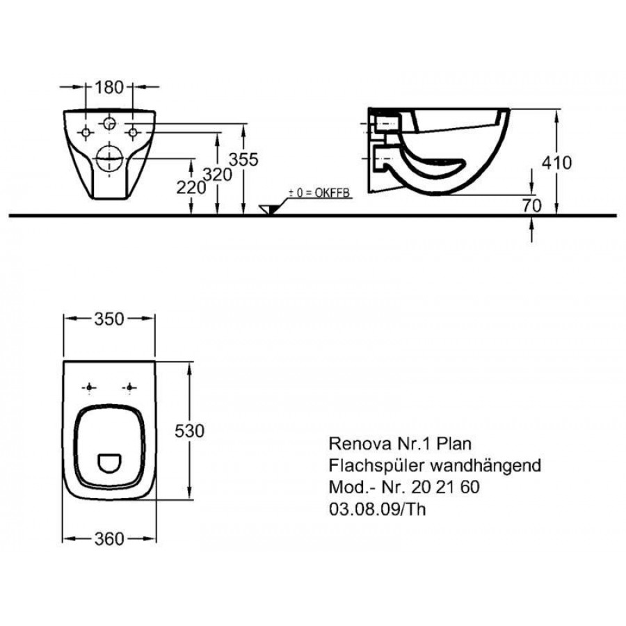 Унитаз подвесной KERAMAG Renova Nr.1 Plan Rimfree (F202170000)