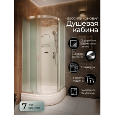 Душевая кабина Frank F409/1 М Brilliant 90x90 Б/К стекло матовое