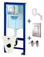 Система инсталляции для унитазов Grohe Rapid SL 38827000 4 в 1 с кнопкой смыва