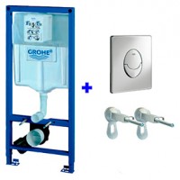 Система инсталляции для унитазов Grohe Rapid SL 38721001 3 в 1 с кнопкой смыва